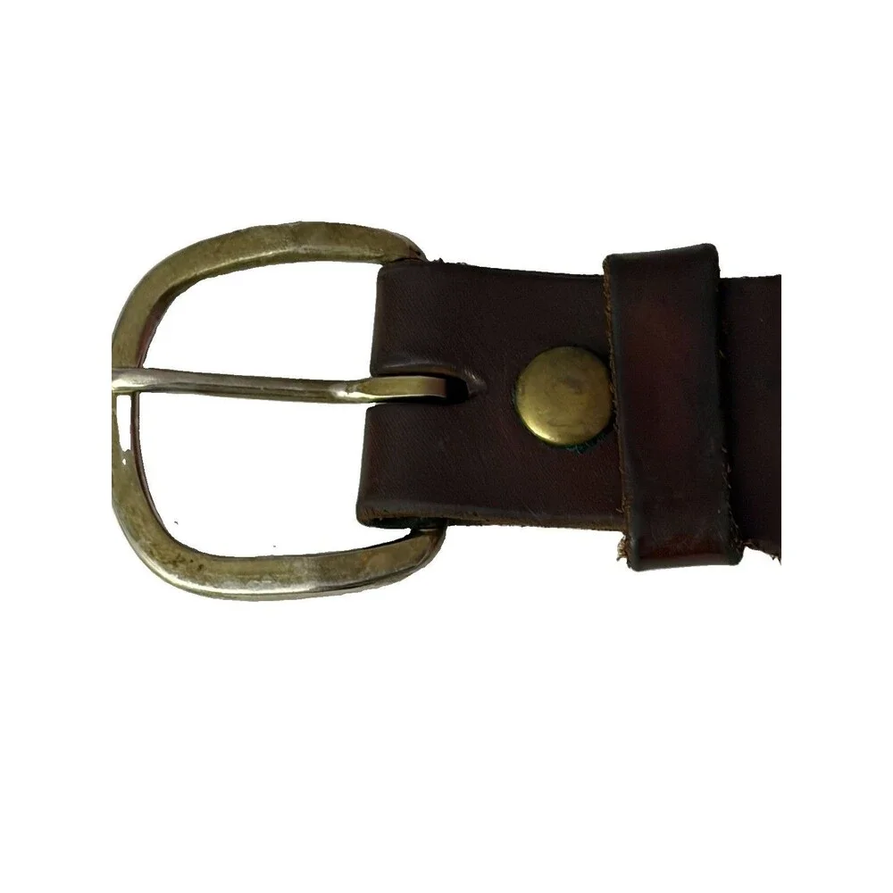Handmade Brown Leather Rifle Cartridge Belt Bandolier 20 Loop Brass Buckle